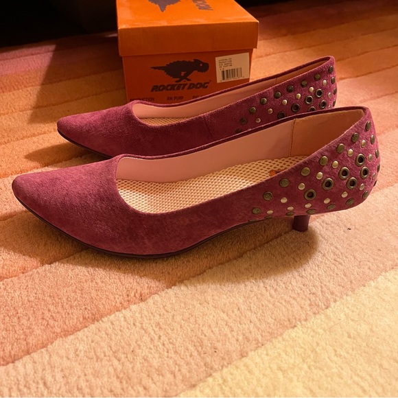 Magenta Suede Kitten Heels by Rocket Dog - Picture 3 of 6